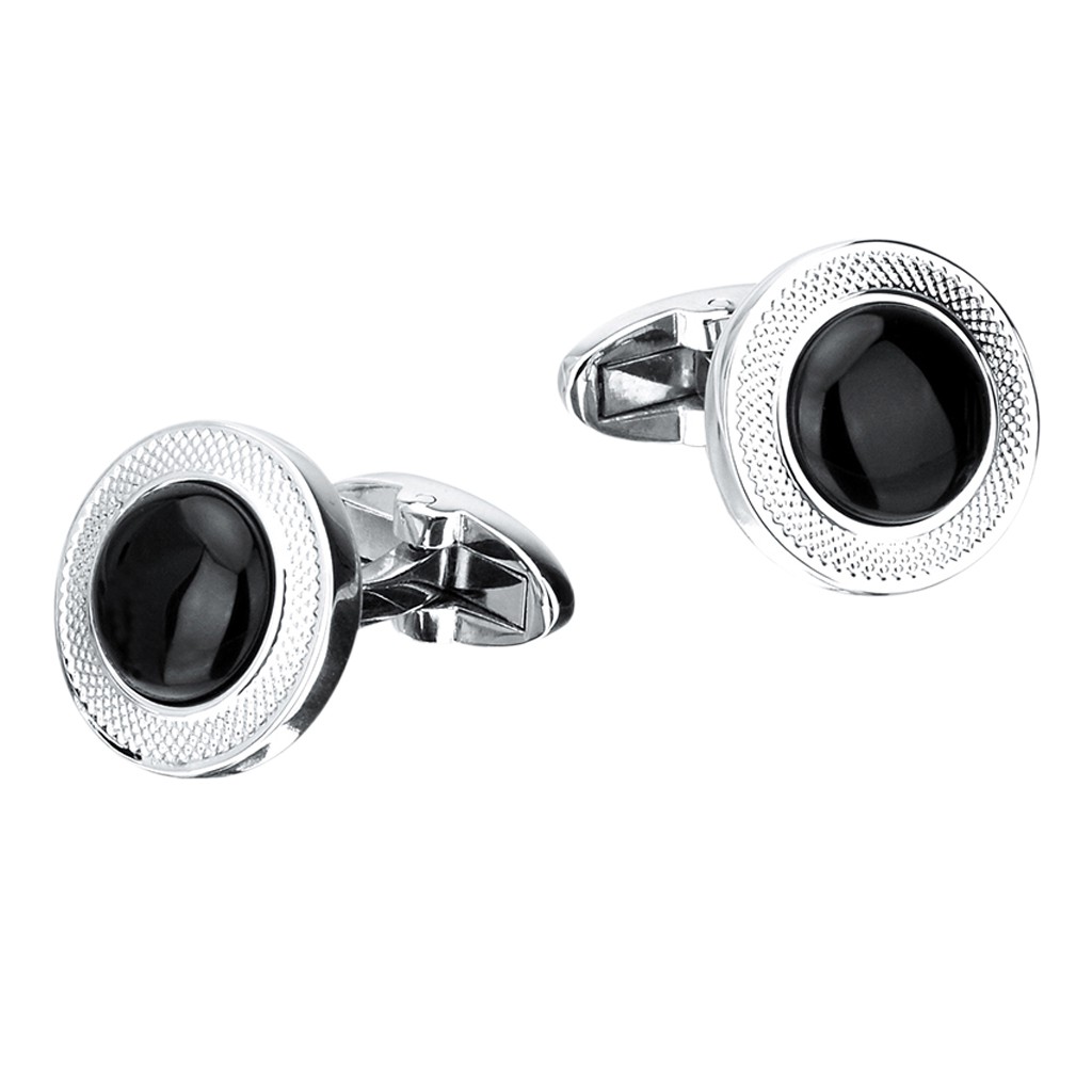 [Chiwanji2] 2 Khuy Măng Sét Tuxedo Đen Zircon Tròn Bằng Kim Loại Cho Nam Trong Ngày Cưới Doanh Nhân