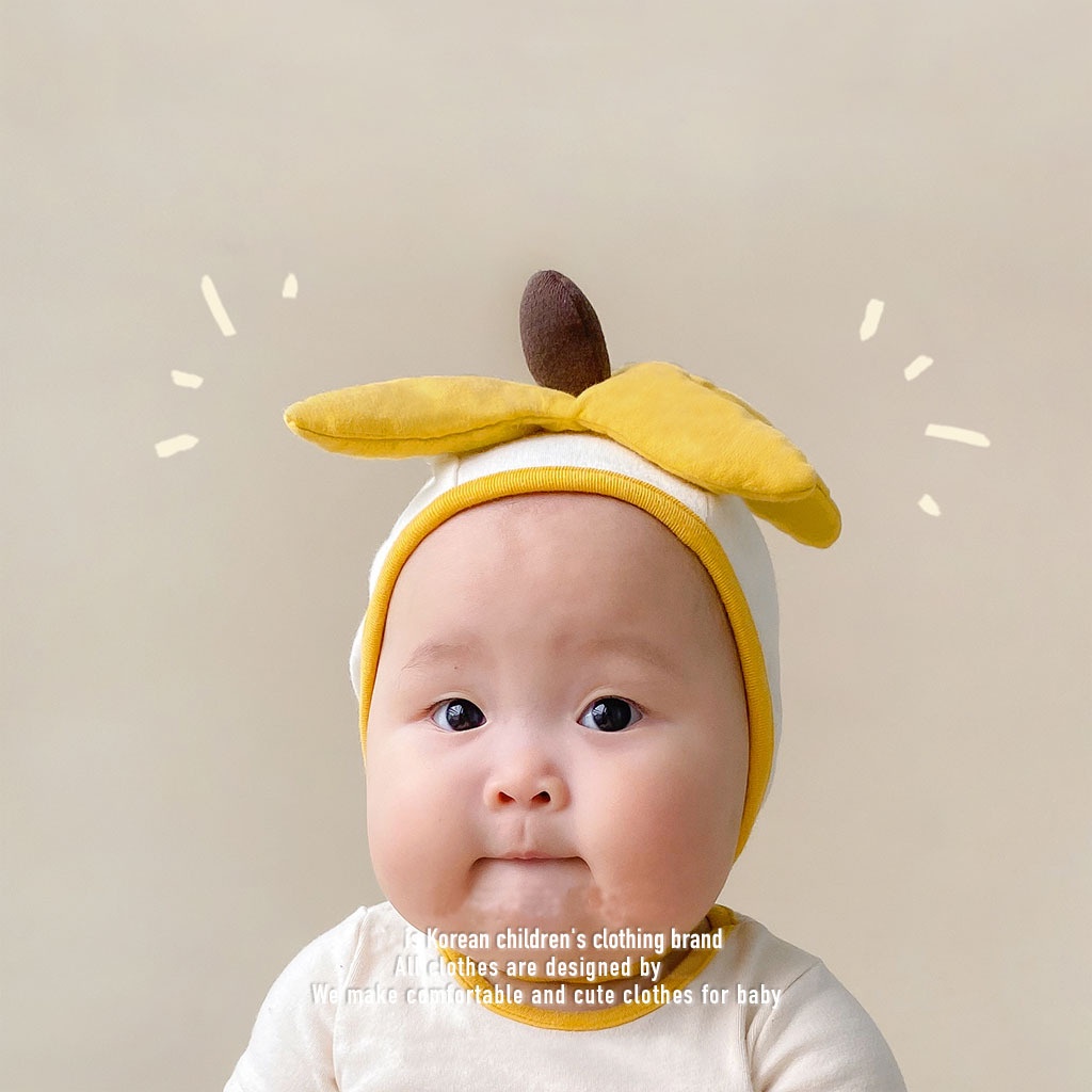 Áo Liền Quần Có Nón In Họa Tiết Trái Chuối Mùa Thu Cho Bé 0-24 Tháng Tuổi
