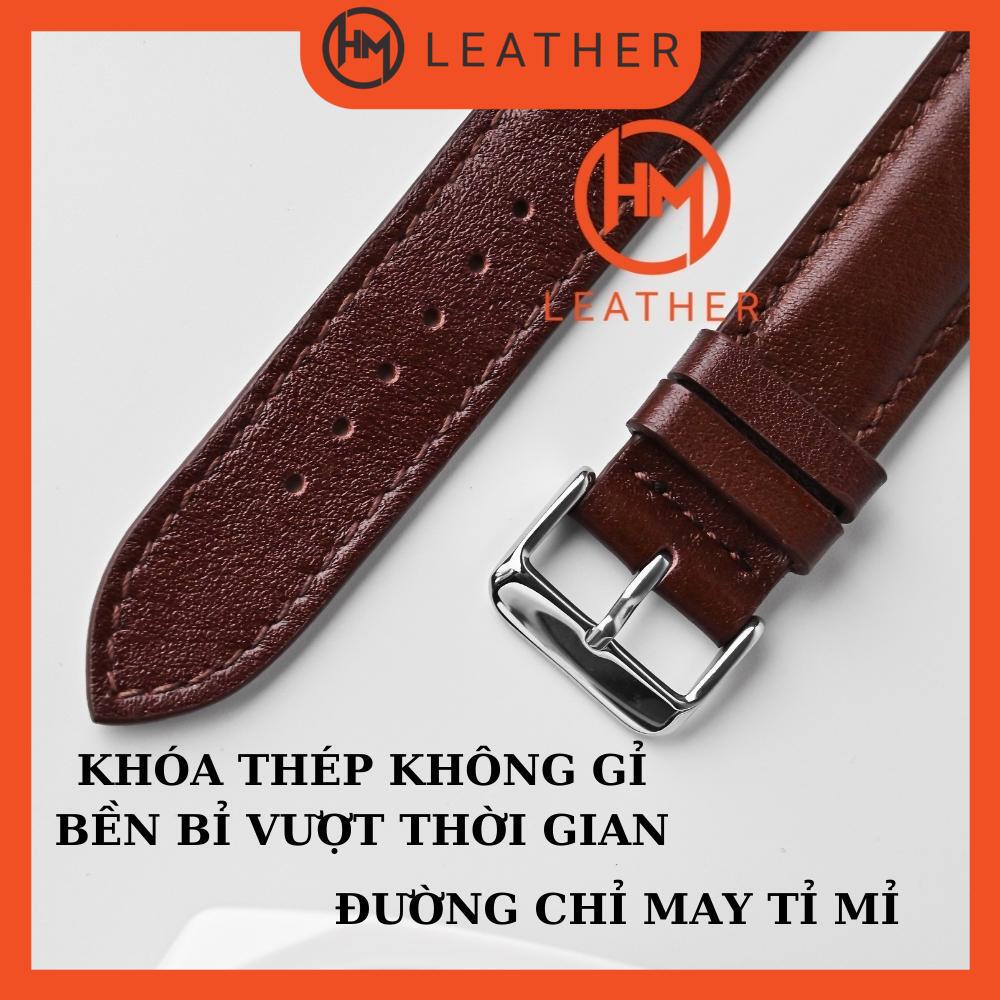 Dây đồng hồ nữ da bò chống thấm nước - Đủ size 12/14/16/18/20/22/24 - Thương hiệu Hima Leather FLEXIBLE