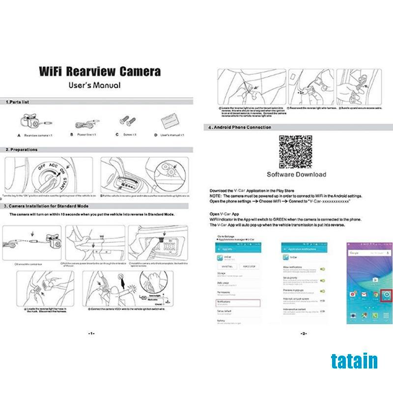 Camera Quan Sát Phía Sau 150 Wifi Không Dây Cho Xe Hơi