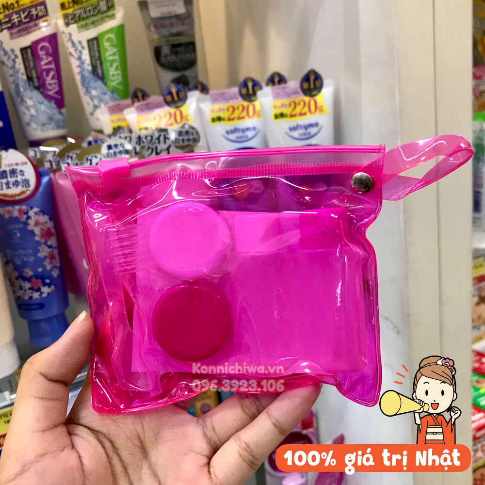 |Hàng Nhật chính hãng| Bộ dụng cụ chia  mỹ phẩm du lịch set 4 chiếc tiện lợi, nhỏ gọn khi mang/cầm theo