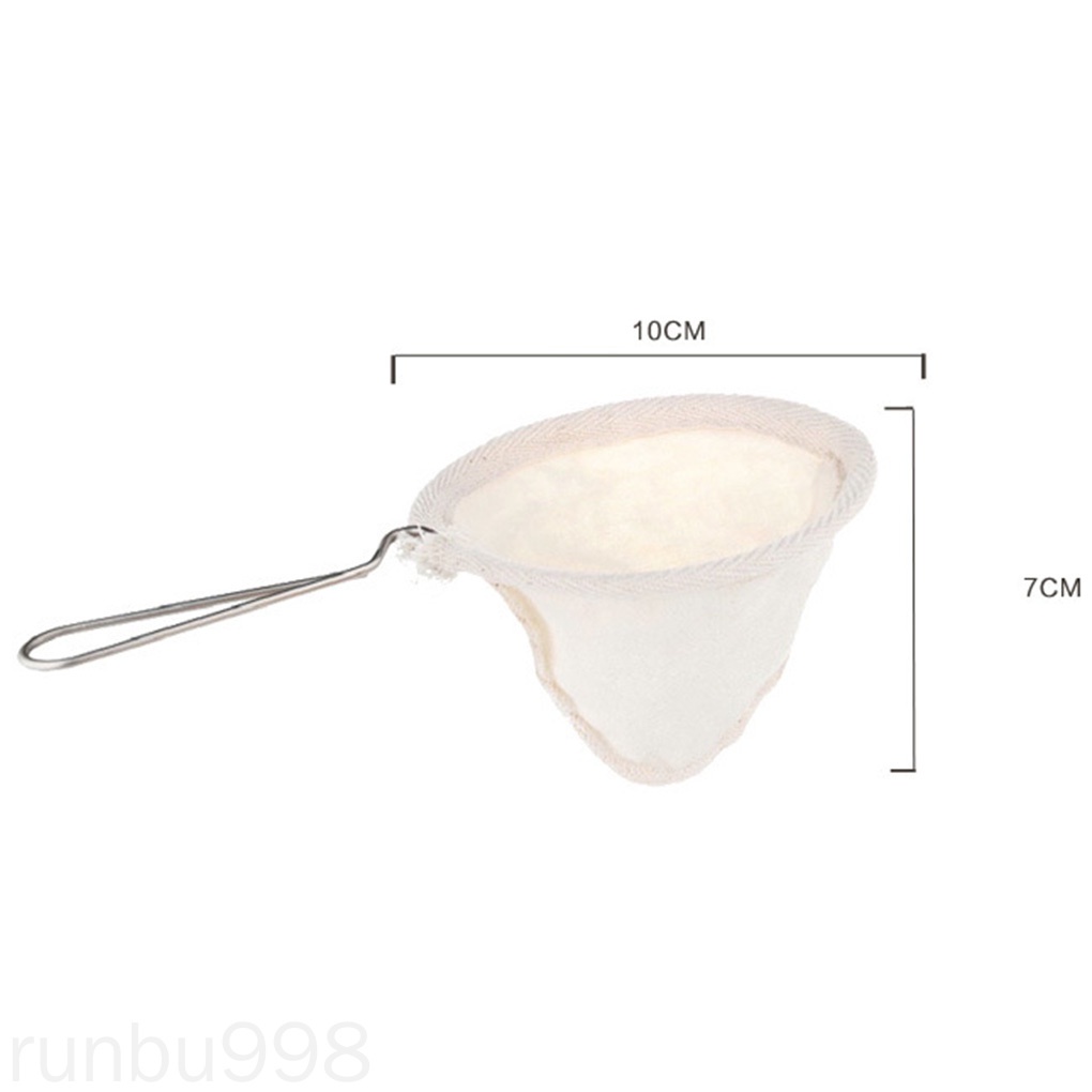 Túi Lọc Cà Phê Bằng Vải Nỉ Có Tay Cầm Bằng Thép Không Gỉ Có Thể Tái Sử Dụng Runbu998