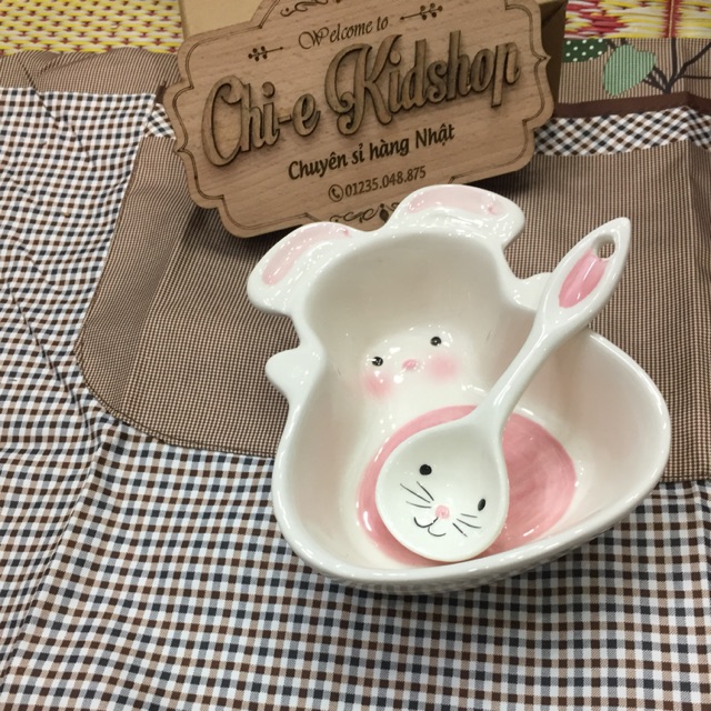 Thìa gốm sứ thỏ con