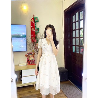Váy tơ hoa 2 lớp