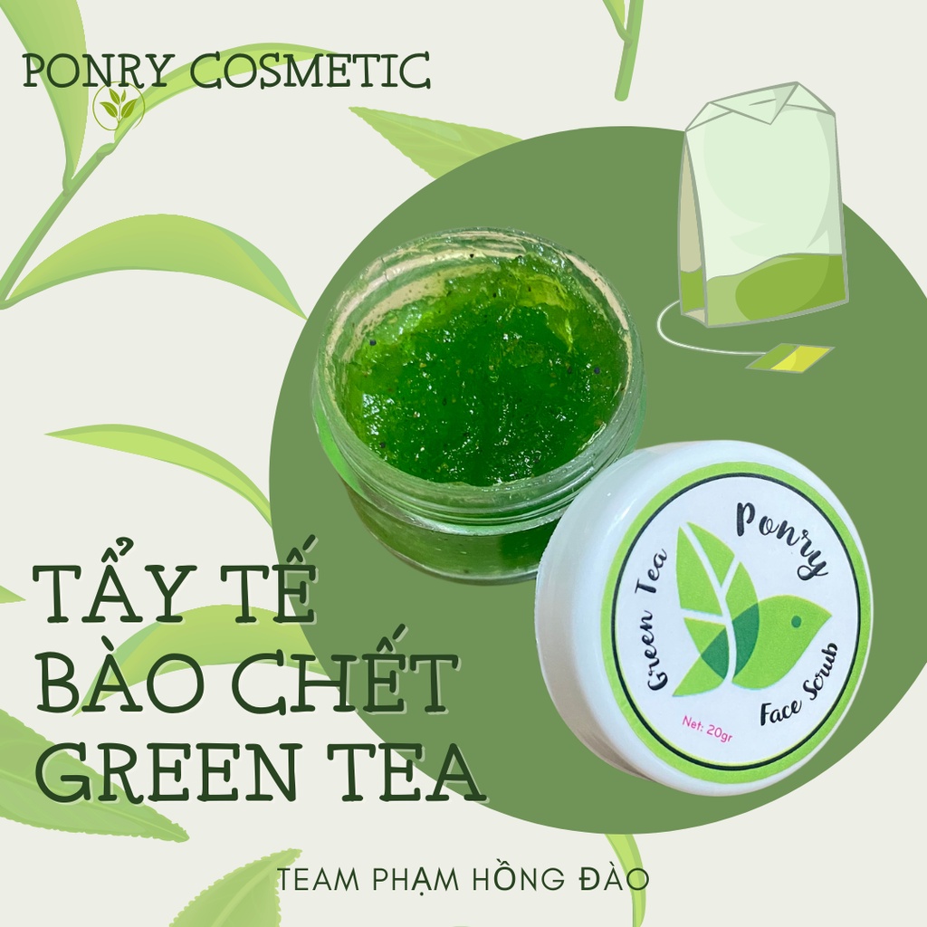 TẨY TẾ BÀO CHẾT DÀNH CHO FACE, TTBC GREEN TEA PONRY giúp loại sạch da sần, bụi bẩn, sạch sâu lỗ chân lông giá rẻ