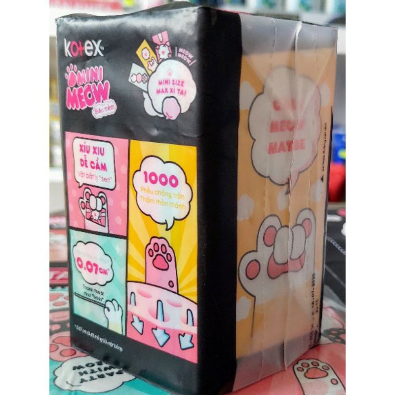 Băng vệ sinh Kotex Siêu Mềm Siêu Mỏng Cánh Mini Meow 24cm