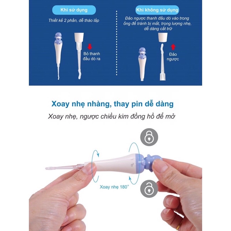Ráy tai có đèn KUKU KU3036 cho bé từ 6 tháng