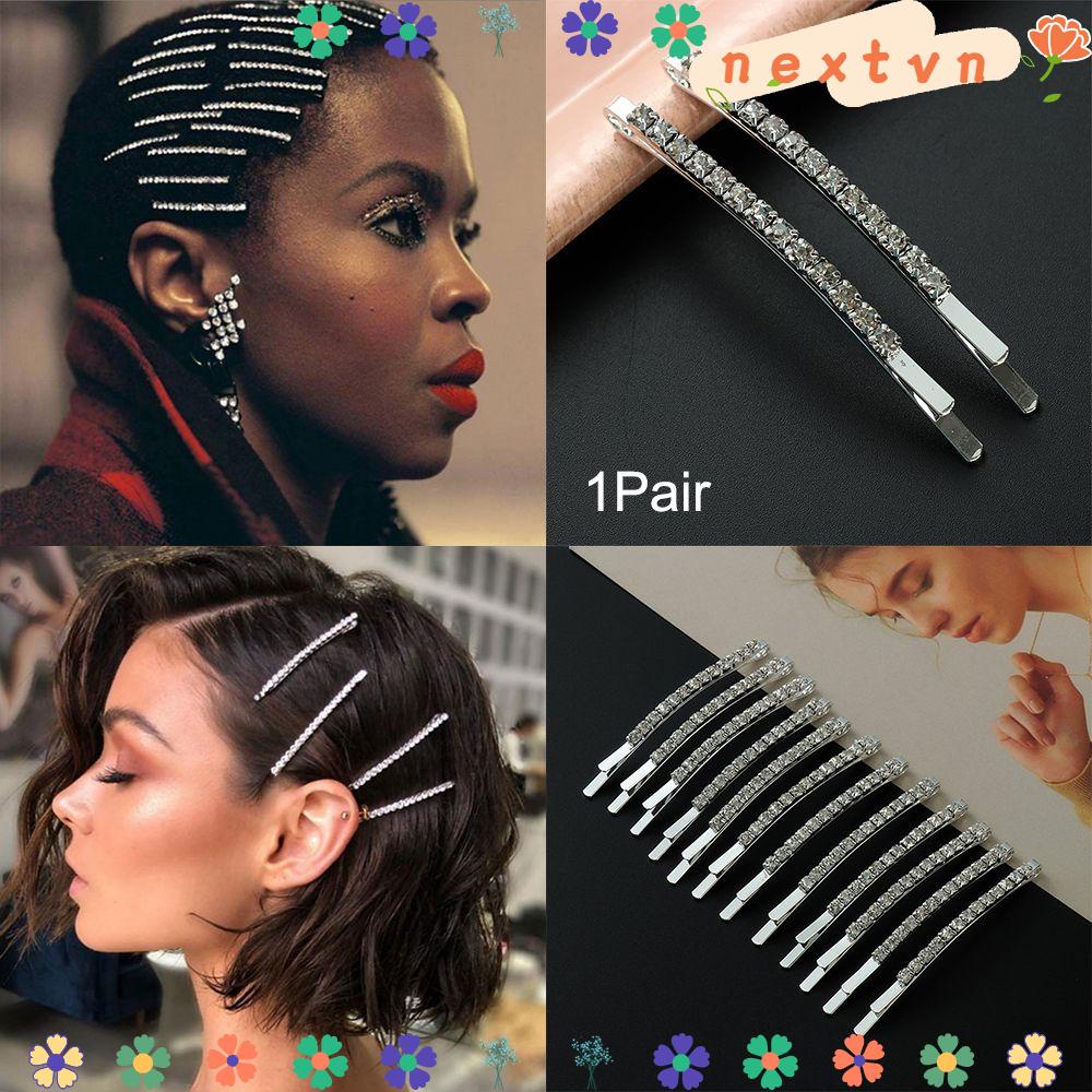 1 Cặp Kẹp Tóc Kim Loại Đính Đá Lấp Lánh