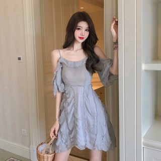 Đầm 2 dây trễ vai tiểu thư
