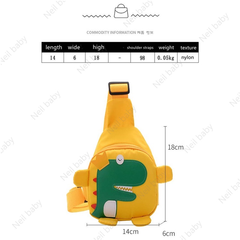 【Neil Baby】túi Đeo Ba Lô Nylon Hình Khủng Long Cho Bé | Túi Dino Dễ Thương Cho Trẻ Em | Trẻ Em Mầm Non &amp; Túi Mẫu Giáo
