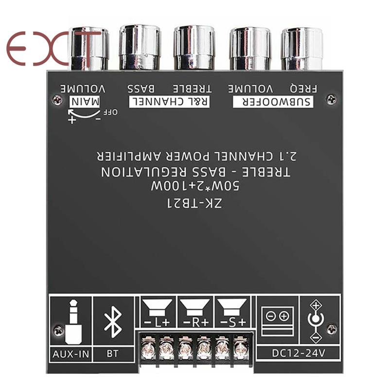 Bảng Mạch Khuếch Đại Âm Thanh ZK-TB21 Bluetooth 5.0 50WX2 + 100W 2.1 Chuyên Dụng