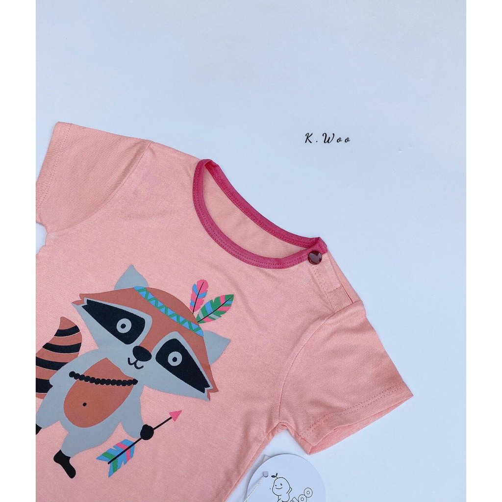 Quần áo mùa hè tay ngắn cho bé gái bé trai Kwoo [Siêu cưng] đồ bộ ngắn cộc tay cho bé gái trai trẻ em thun lạnh hình thú