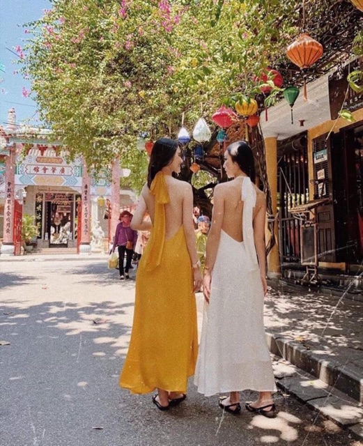 [có video] ĐẦM VÁY CỔ YẾM ĐỎ HỞ LƯNG, SẴN MÚT NGỰC | BigBuy360 - bigbuy360.vn