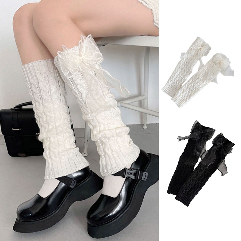 XIXI Tất Dệt Kim Dài Qua Gối Giữ Ấm Chân Phong Cách Lolita