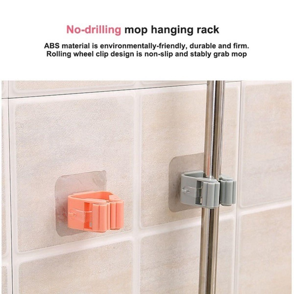 Giá Đỡ Cây Lau Nhà Gắn Tường Không Cần Đục Lỗ Siêu Bền Tiện Dụng Cho Nhà Tắm