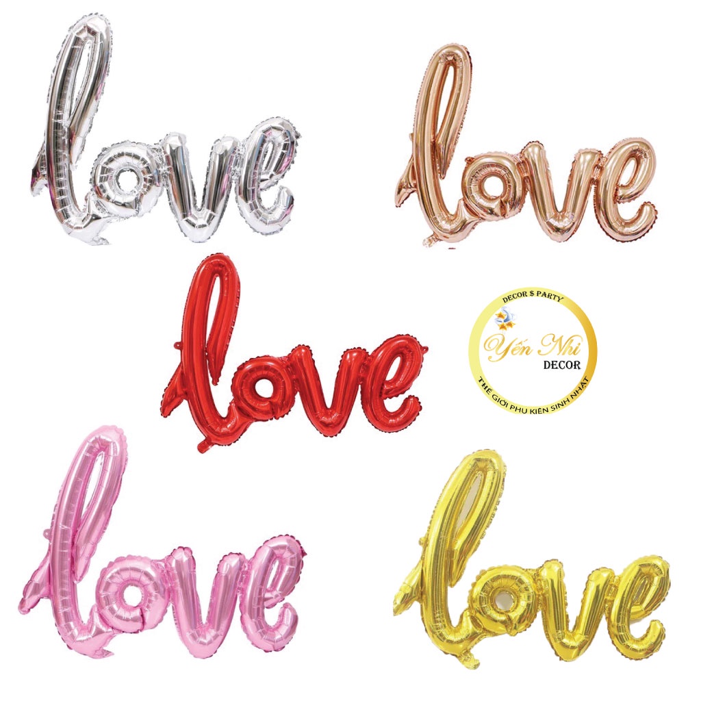 Bóng tráng nhôm chữ love liền trang trí sinh nhật, tiệc cưới YẾN NHI SHOP