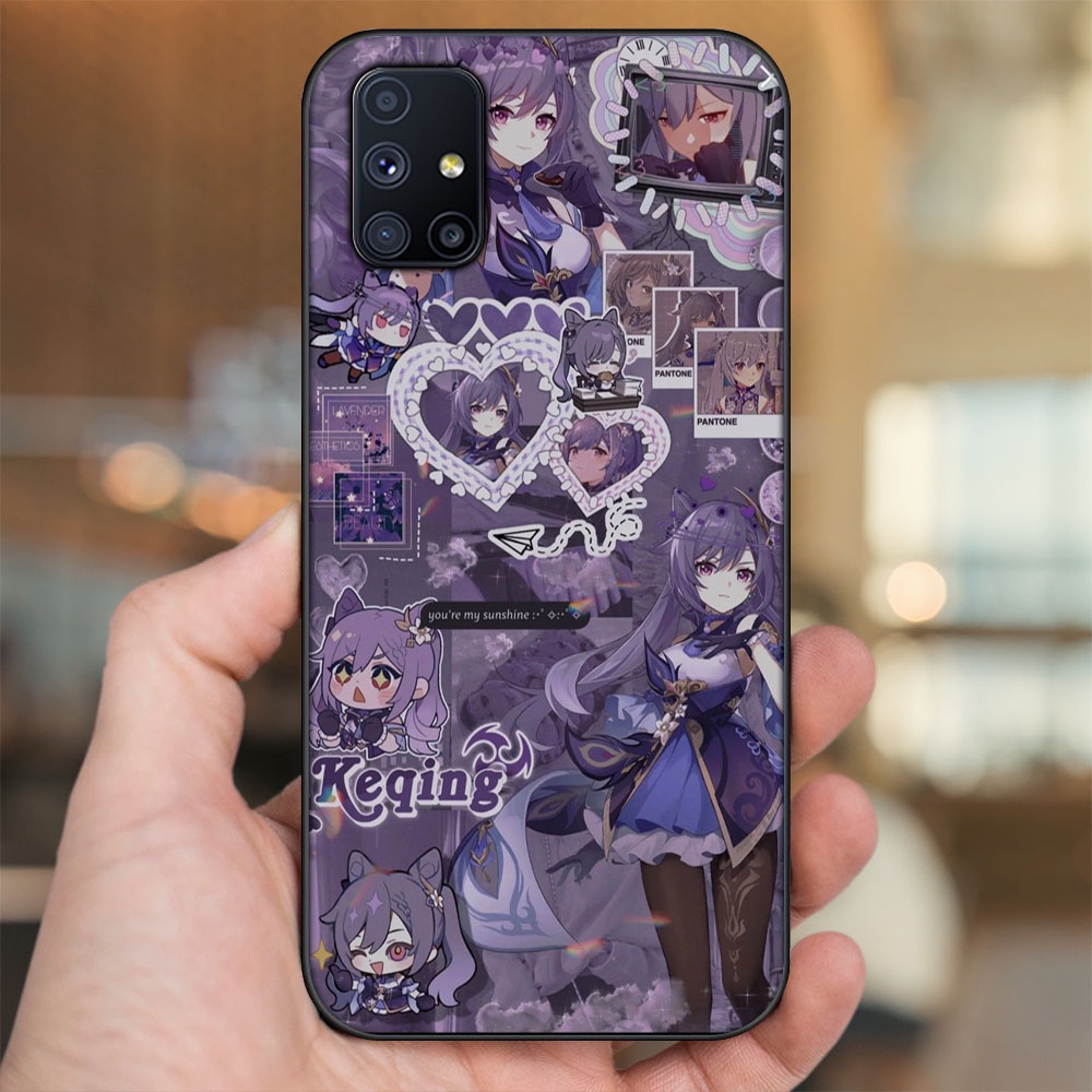 Ốp lưng Samsung M51 viền đen in hình Keqing Genshin Impact