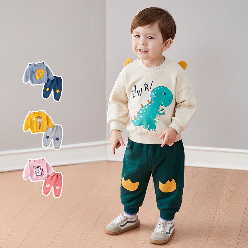 Bộ Thu Đông Cho Bé Trai Và Bé Gái Hình Thú Chất Liệu Nỉ Bông Từ 8 Đến 28 Kg Ken Store