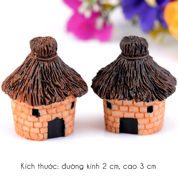 Phụ kiện nhà tranh, nhà nông thôn cao cỡ 3 cm, trang trí tiểu cảnh terrarium, mô hình, cây cảnh, làm đồ handmade