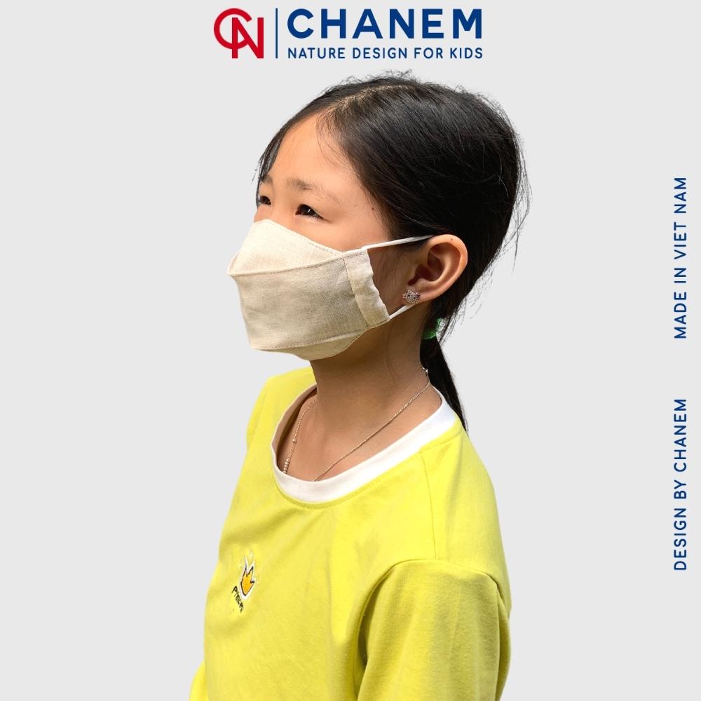 Khẩu trang vải Linen 3 lớp CHANEM mềm mại với da dành cho mẹ và bé yêu