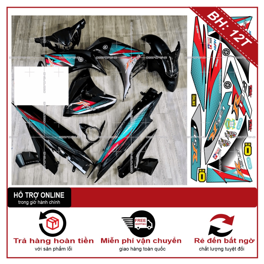 TEM RỜI EX 2011 R XANH ĐEN -- SHIN DECAL 2