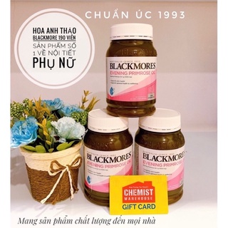 Tinh dầu Hoa anh thảo Blackmores Evening Primrose Oil, Úc (190 viên) giúp làm đẹp da tóc, cân bằng nội tiết, giảm mụn