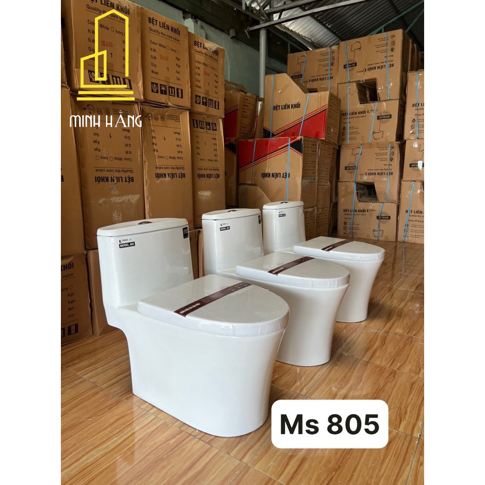 Bồn cầu một khối nắp đóng êm, bệt liền khối chất lượng cao.