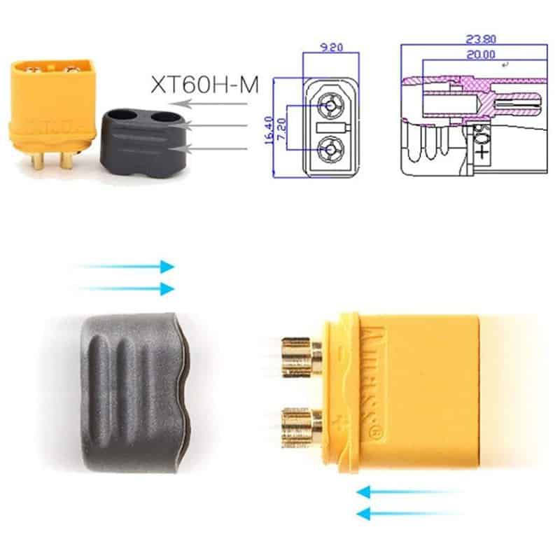 - Jack cắm XT60 chất lượng cao Amass  có nắp chụp bảo vệ kết nối Pin Lipo | PDB | ESC