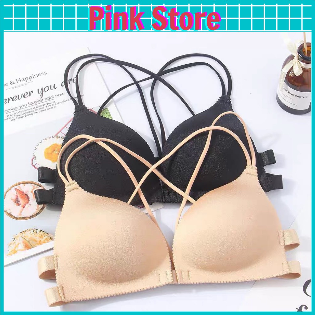 Áo Lót Đệm Mỏng Đúc Su Không Gọng Cài Trước Đệm Bàn Tay Dây Bún PINK STORE 810