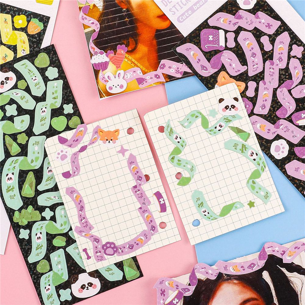 1 Tờ Sticker Dán Trang Trí Album Ảnh Họa Tiết Hoa Nhiều Màu Sắc Lấp Lánh DIY
