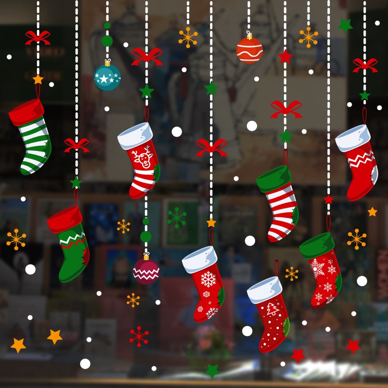 Tranh Decal Dán Kính Trang Trí Cây Thông Giáng Sinh Merry Christmas 05 DOKEY99