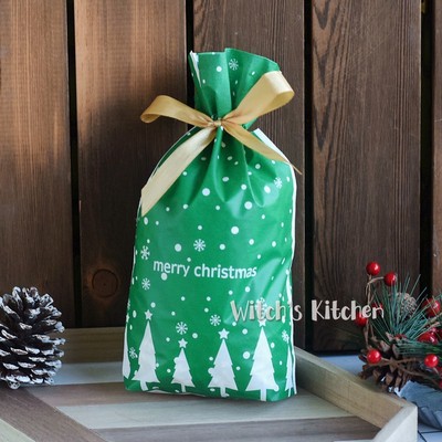 Túi bánh kẹo rút nơ giáng sinh set 10 túi