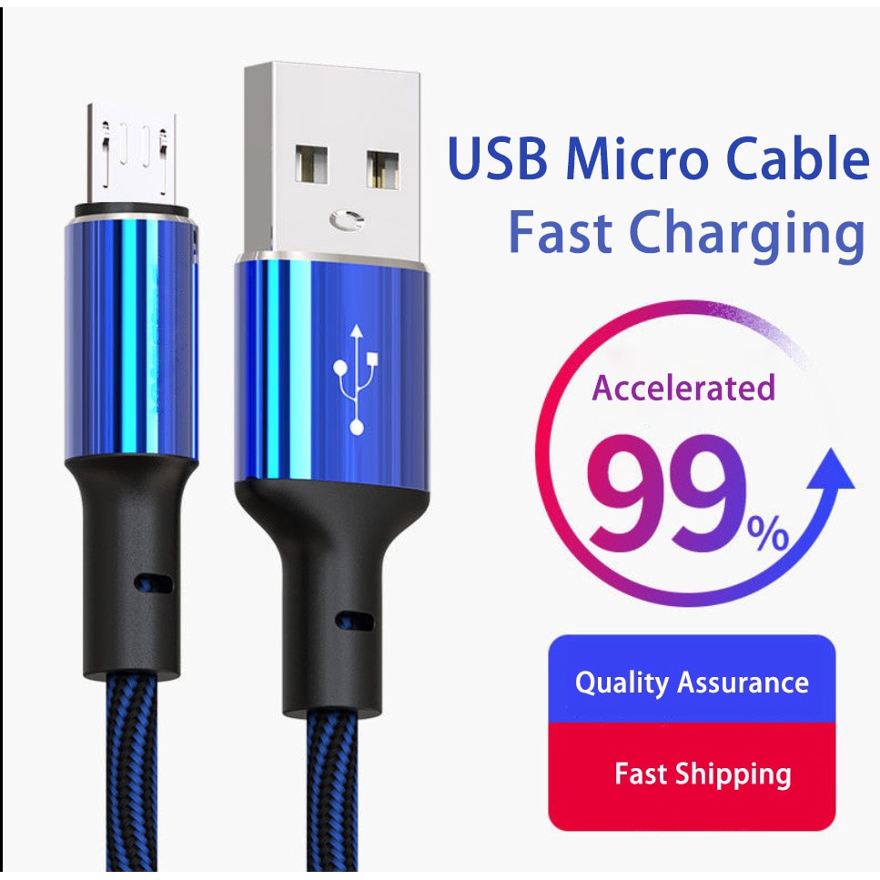 Nylon Weave 3A Cáp Micro USB Cáp sạc nhanh cho Samsung Xiaomi Huawei OPPO Phụ kiện điện thoại di động Bộ sạc Cáp USB