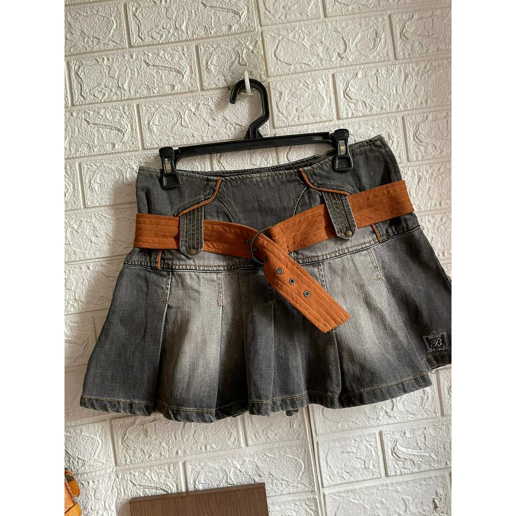 Chân váy Jeans xếp ly