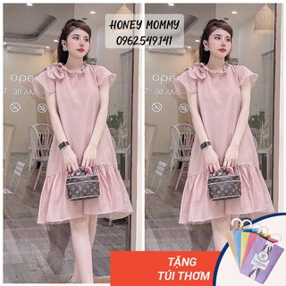 Váy Bầu Đầm Bầu Thiết Kế Đũi Tơ 2 Lớp Mùa Hè Đi Tiệc Đi Chơi HD2612 Honey Mommy