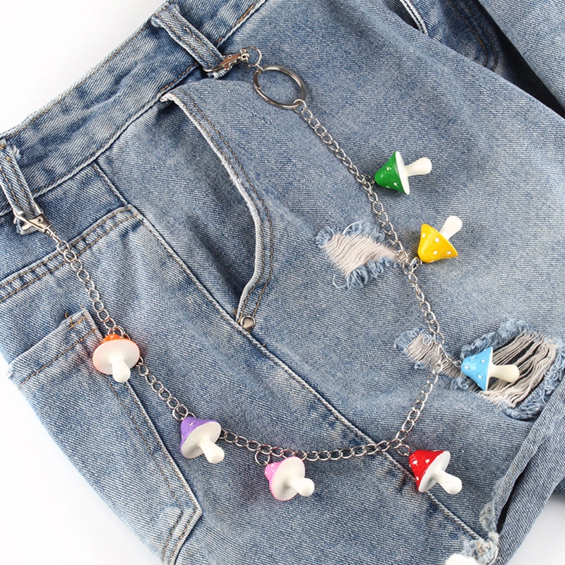 Youyo Móc Khóa Gắn Hình Nấm Dáng Dài Bằng Hợp Kim Nhiều Màu Sắc Phong Cách Hip hop Đường Phố Dành Cho Bạn Nữ