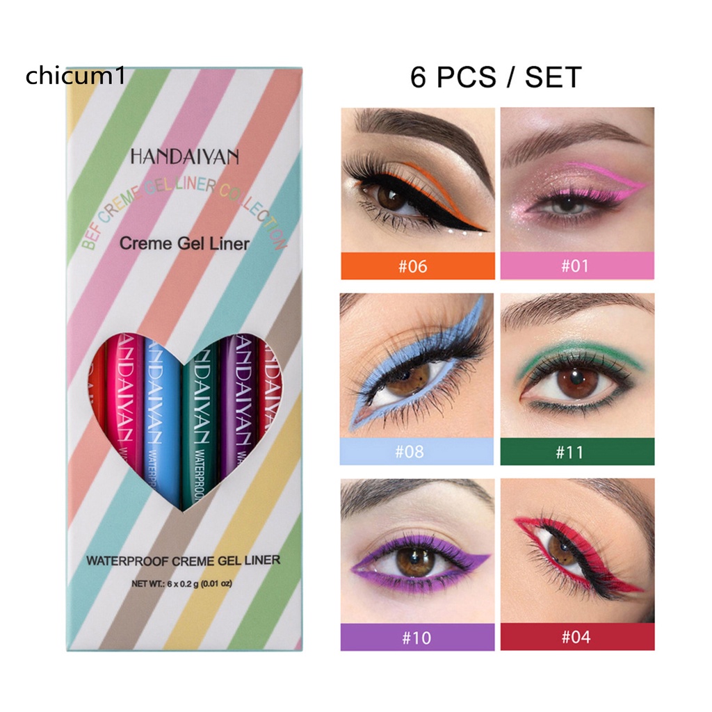 Set 6 gel kẻ mắt nhiều màu sắc thời trang
 | BigBuy360 - bigbuy360.vn