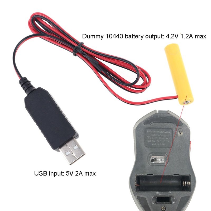 Dây Cáp Nguồn 1m USB Loại Bỏ Pin AAA 3 7V Li-ion 10440 Kích Thước 1m Dành Cho Tay Cầm Chơi Game Đèn LED