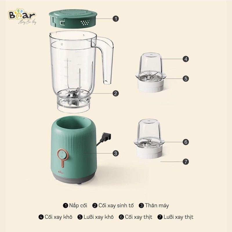 MÁY XAY BEAR 3 CỐI
