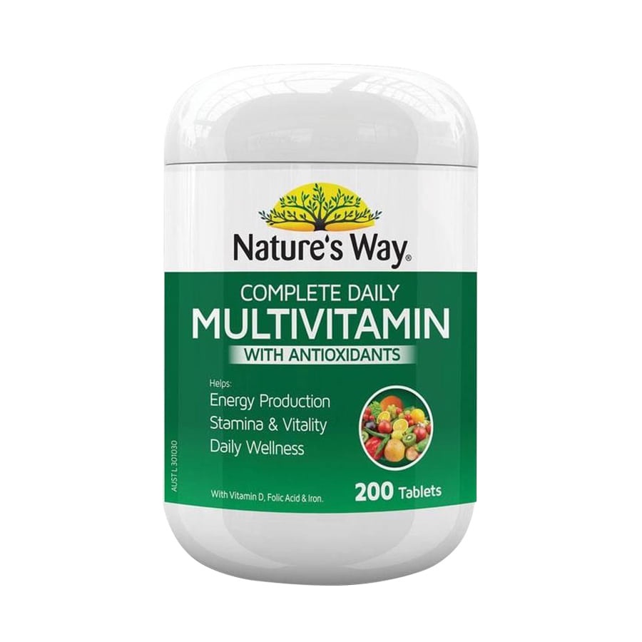 Viên Uống Vitamin Tổng Hợp Và Tảo Biển Nature’s Way Complete Daily Multivitamin Của Úc 200 Viên Hàng bay Air - Đủ Bill