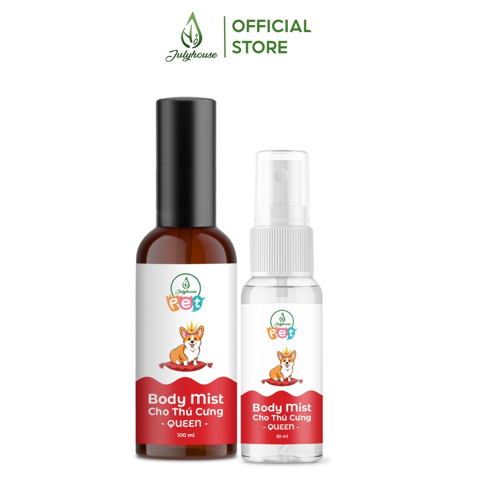 Bodymist thú cưng 20ml/100ml hương Queen hương thơm quý phái dưỡng lông mượt, an toàn