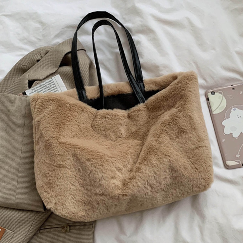 Túi Xách Lông Màu Trơn Cỡ Lớn Thời Trang Cho Nữ