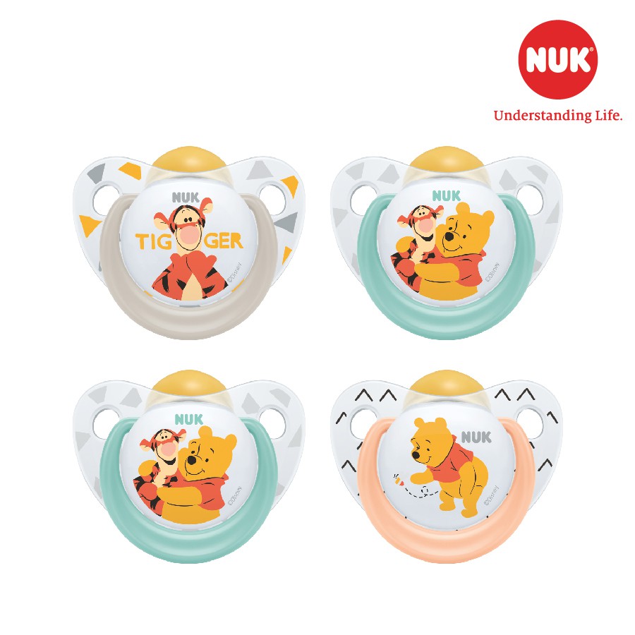 Bộ 2 ti giả NUK cao su Disney plus 0-6m, 6-18m