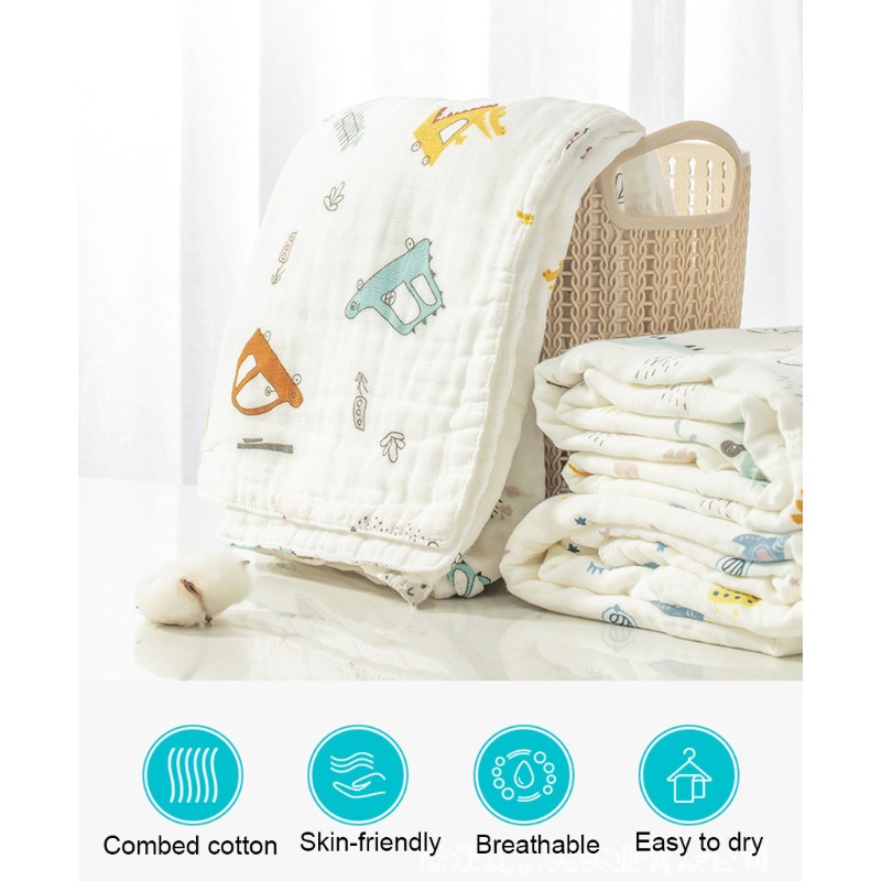 Chăn Quấn Em Bé Bằng Cotton In Họa Tiết Hoạt Hình Dễ Thương