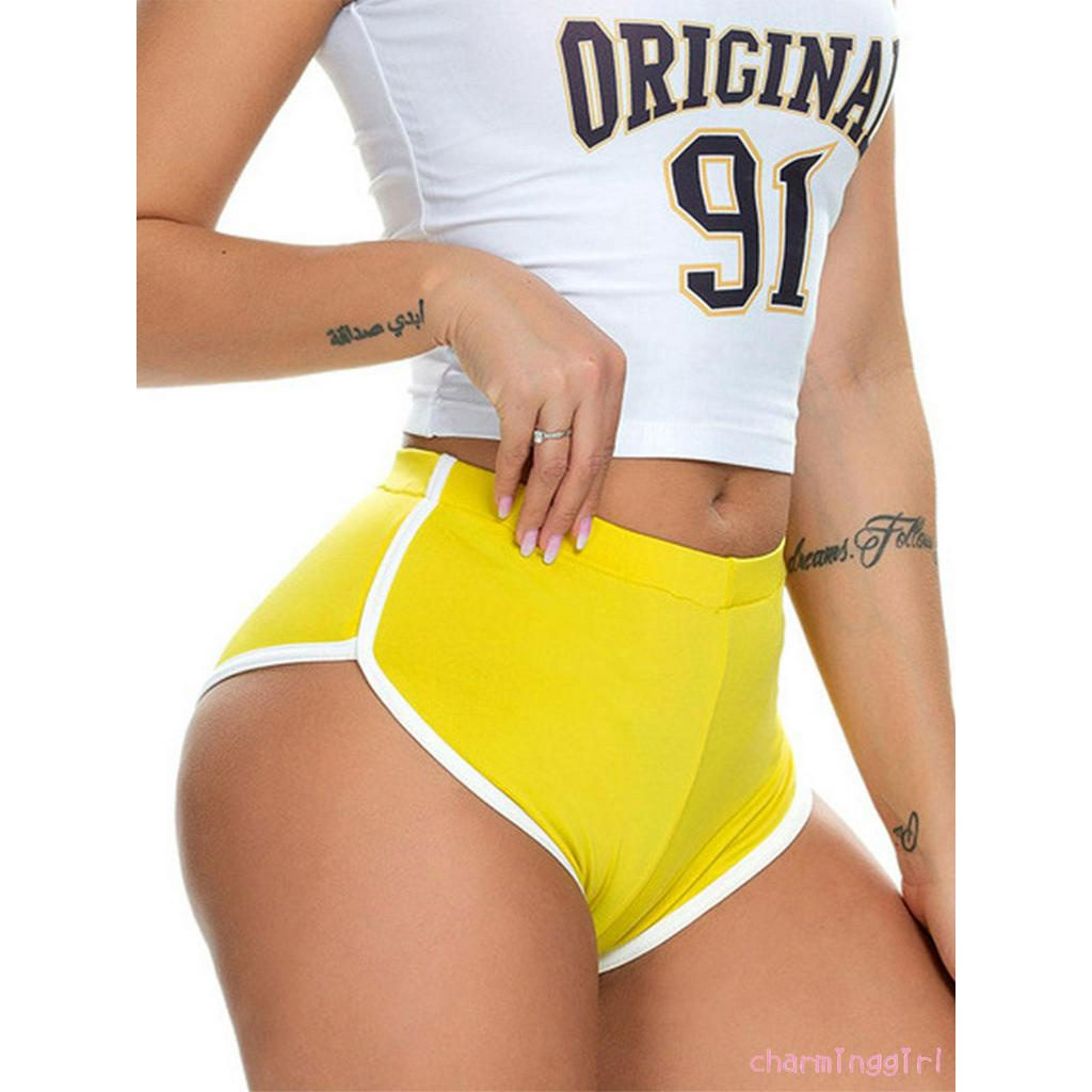 Quần Bơi Ngắn Lưng Cao Phối Màu Tương Phản Cho Nữ