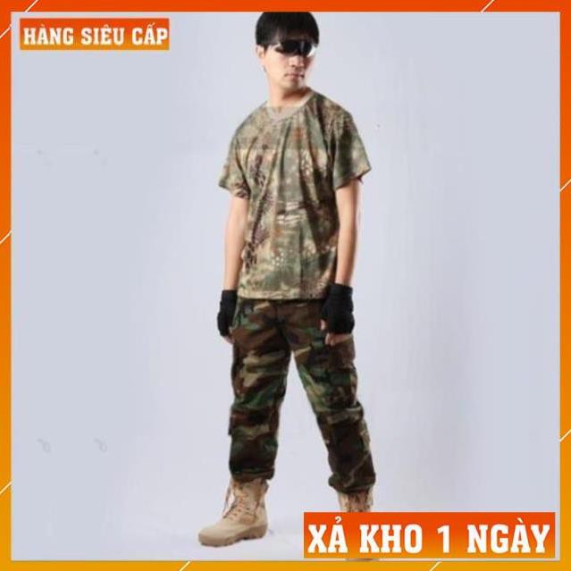 [FreeShip – Xả Kho 1 Ngày] Áo Thun Nam Rằn Ri Lính Mỹ - Áo Phông Nam cotton Quân Đội