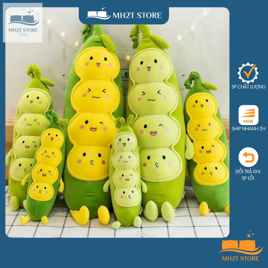 Gấu Bông Hình Sâu Đậu Xanh Thú Bông Sâu Đậu Xanh Siêu Mềm Mịn Dễ Thương MH2T STORE