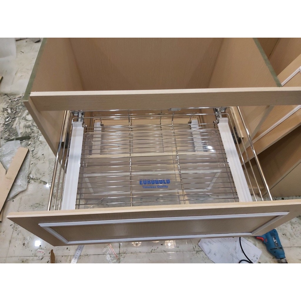 Giá Để Xoong Nồi Inox 304,Giá Úp Bát Đĩa Đa Năng Inox cao cấp nhập khẩu chính hãng hãng Eurogold, Ray âm giảm chấn.