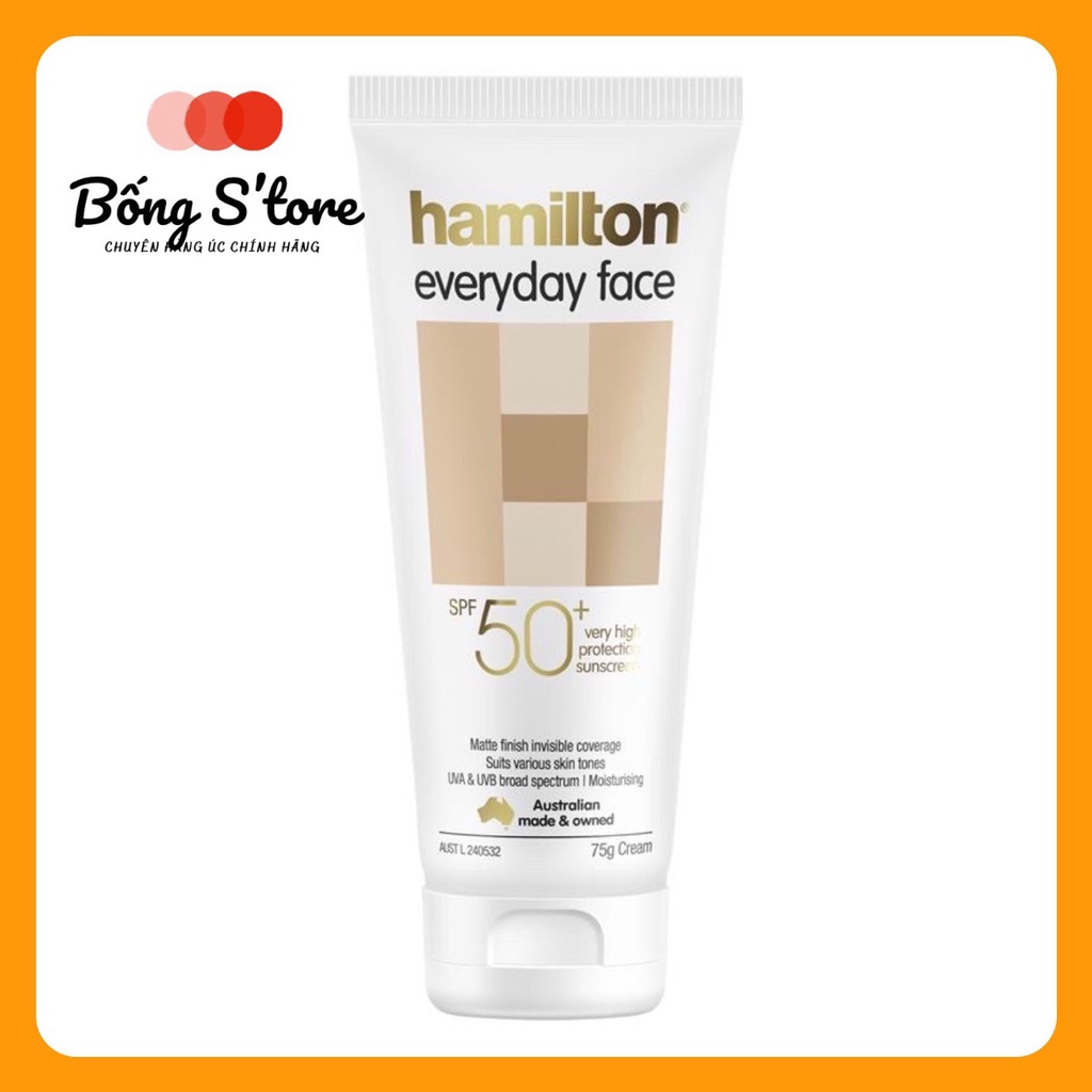 KEM CHỐNG NẮNG HAMILTON Everyday Face SPF 50+ Nội địa Úc 75g