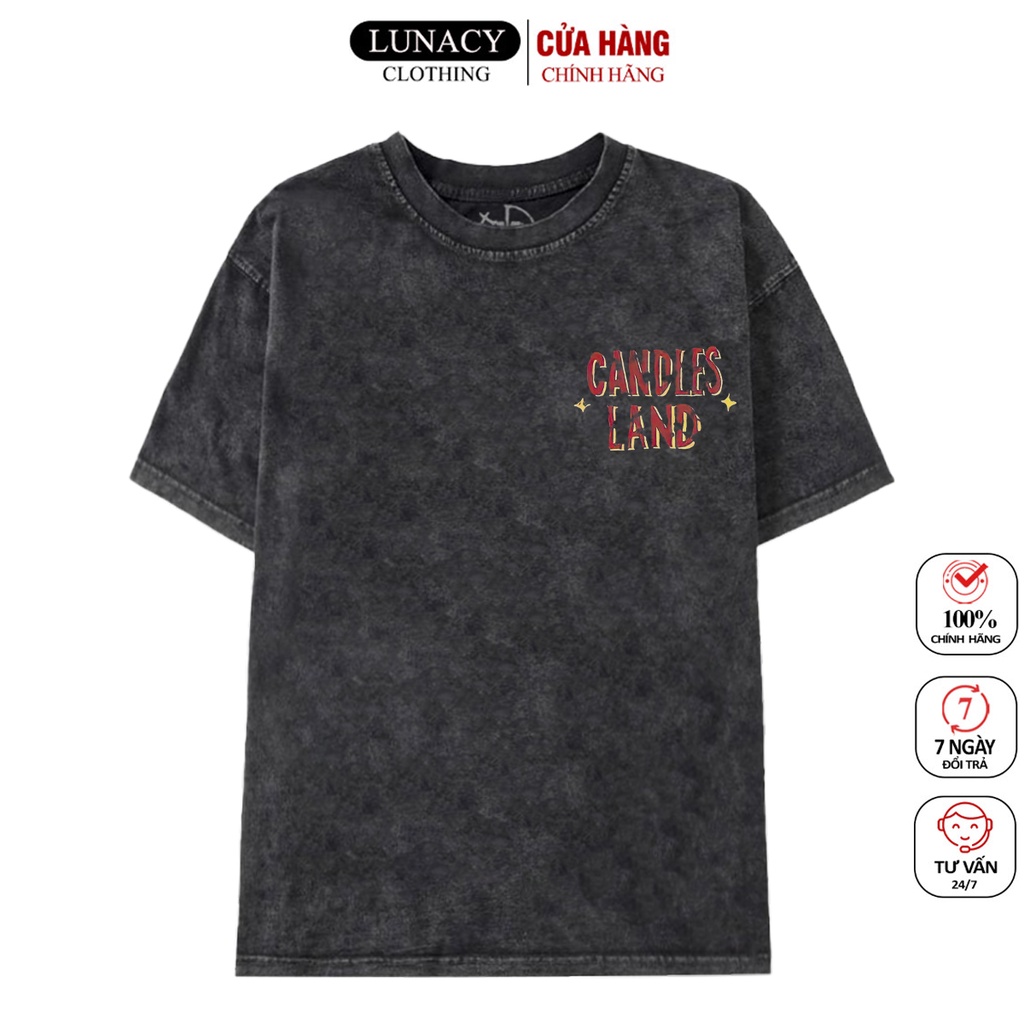 Áo thun tay lỡ CDL CANDLES phông Unisex nam nữ Cotton oversize form rộng LUNACY TB020